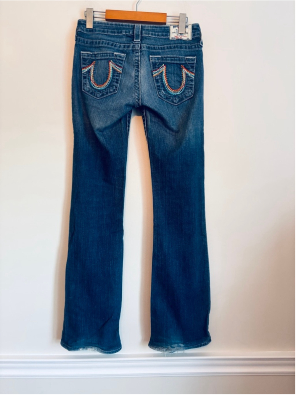 True Religion Rainbow Stitch Boot Cut Jeans Womens Size 27 - Picture 5 of 13